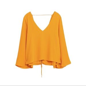 ZARA | Bell Sleeve Flowy Blouse Top